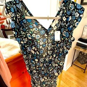 LOFT floral jumpsuit
